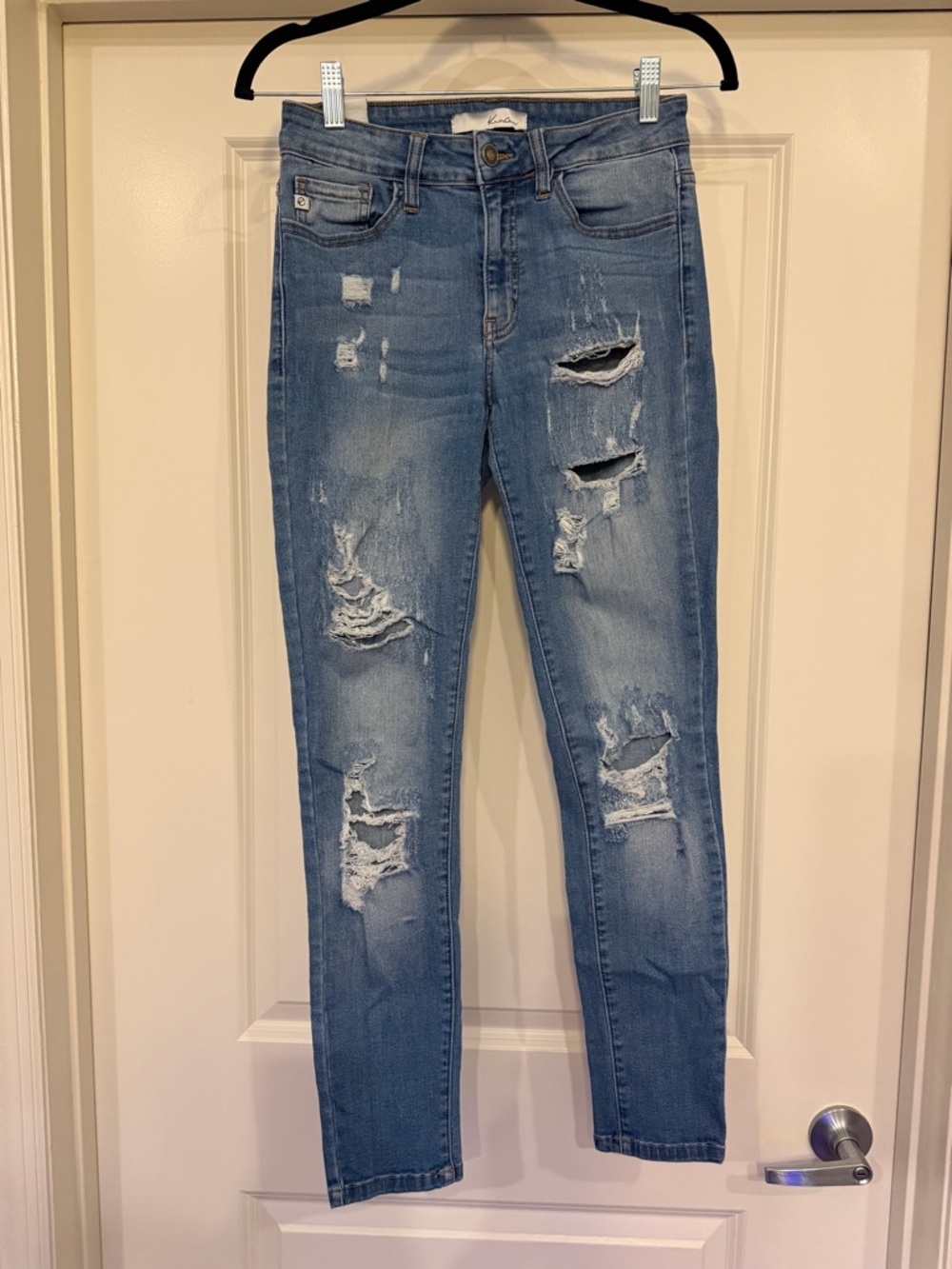 KanCan Ripped Light Blue High-Rise Skinny Jeans NWOT size 26